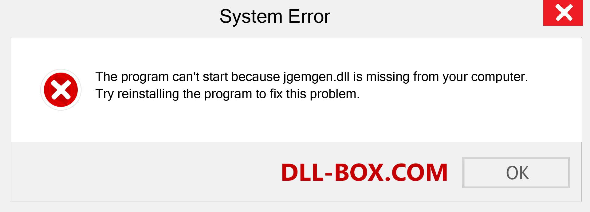  jgemgen.dll file is missing?. Download for Windows 7, 8, 10 - Fix  jgemgen dll Missing Error on Windows, photos, images